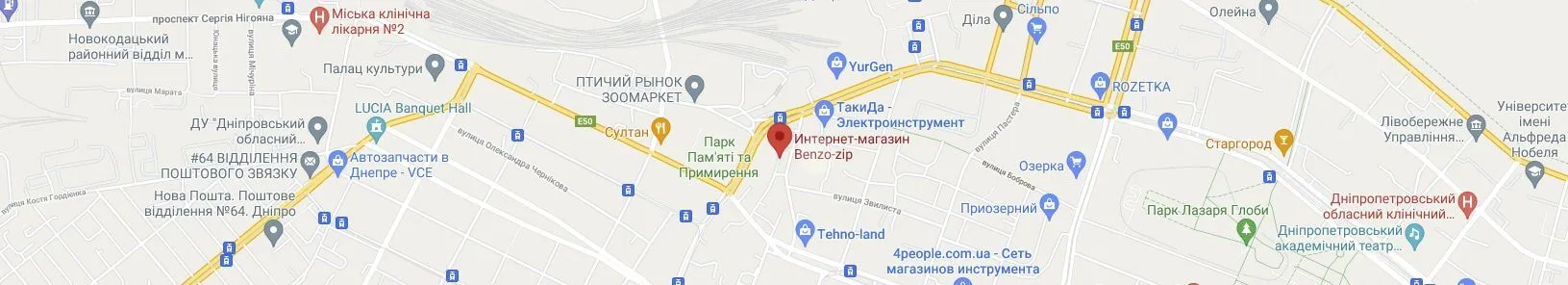 Бензозип Карта